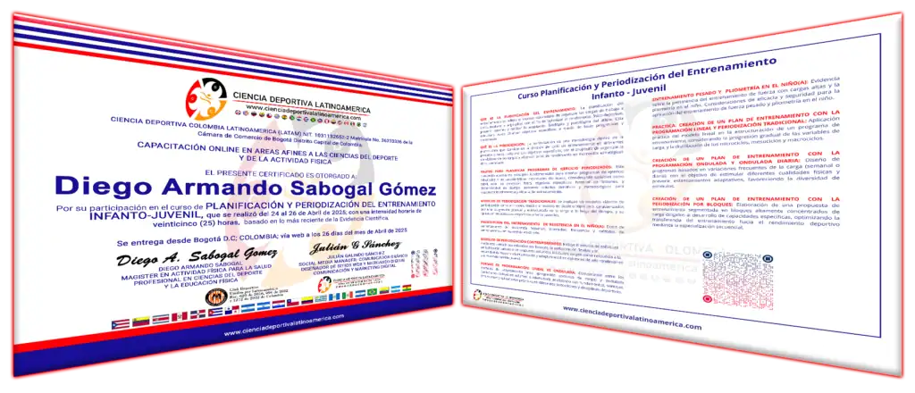 Entrenamiento de planificación y periodización del entrenamiento infantil y juvenil en ciencias del deporte y actividad física.